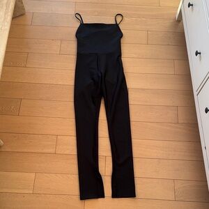 ALO Yoga Airlift Disco Daze Onsie - Black Spaghetti-Strap Jumpsuit